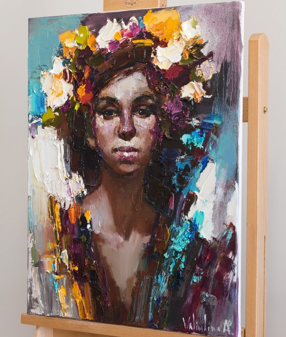 Girl with flowers