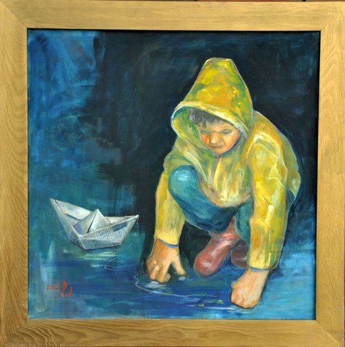 AFTER RAIN. ocean of possibilities.  oil painting  70X70 by Beata van Wijngaarden