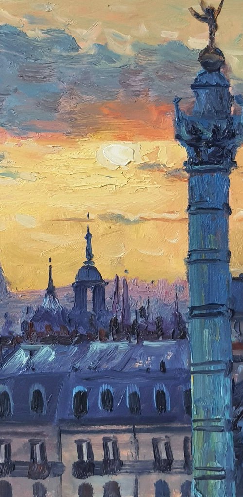 Paris Rooftop sunset by Roberto Ponte