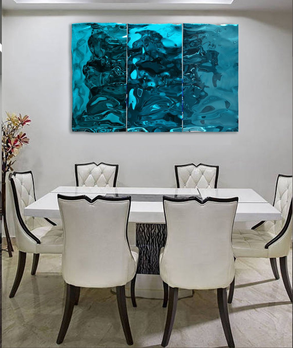 Geometric Abstract Sculpture By Anna Sidi-Yacoub, 71 X 46, Dancing Waves, Original Artwork