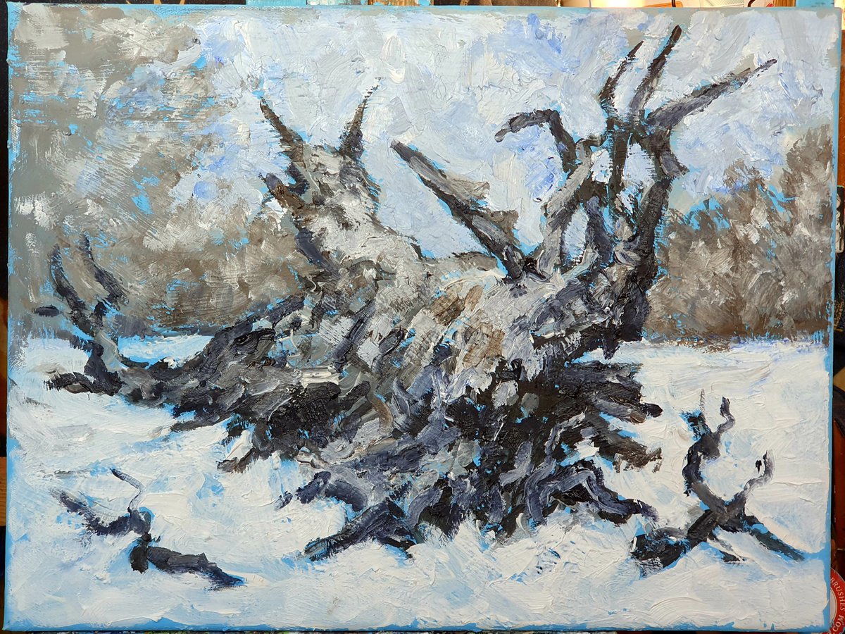 Dead trees in winter 2 by colin ross jack