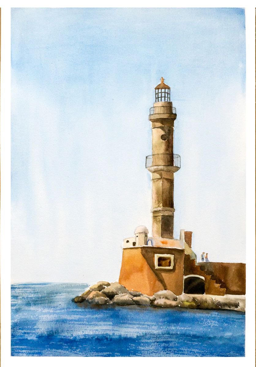Lighthouse in Crete by Olga Shefranov (Tchefranova)