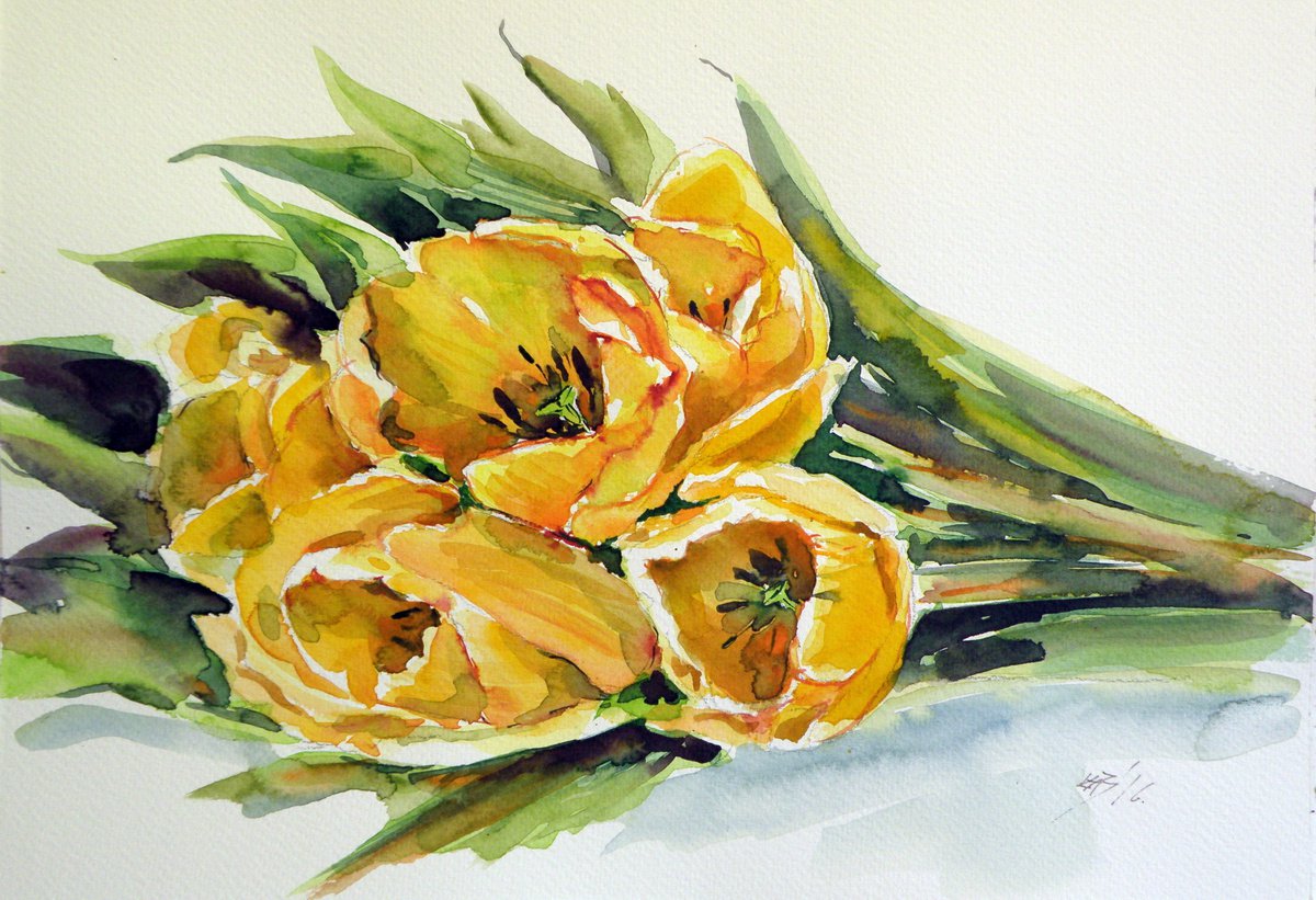 Yellow tulips by Kovacs Anna Brigitta