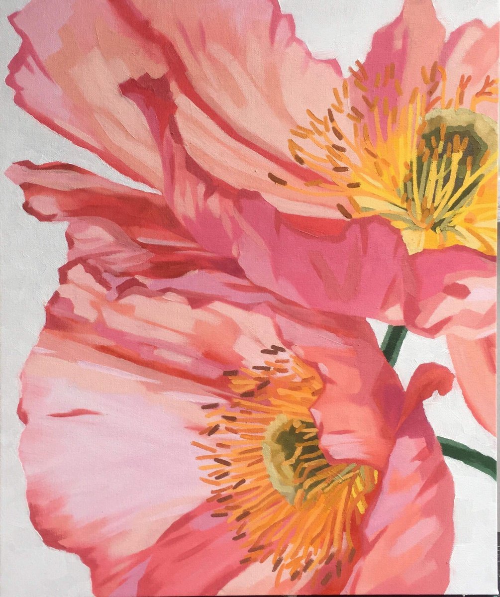 Impressionistic Botanical Oil Painting By Aylee Kim, 20 X 24, Two Of Us, Original Artwork