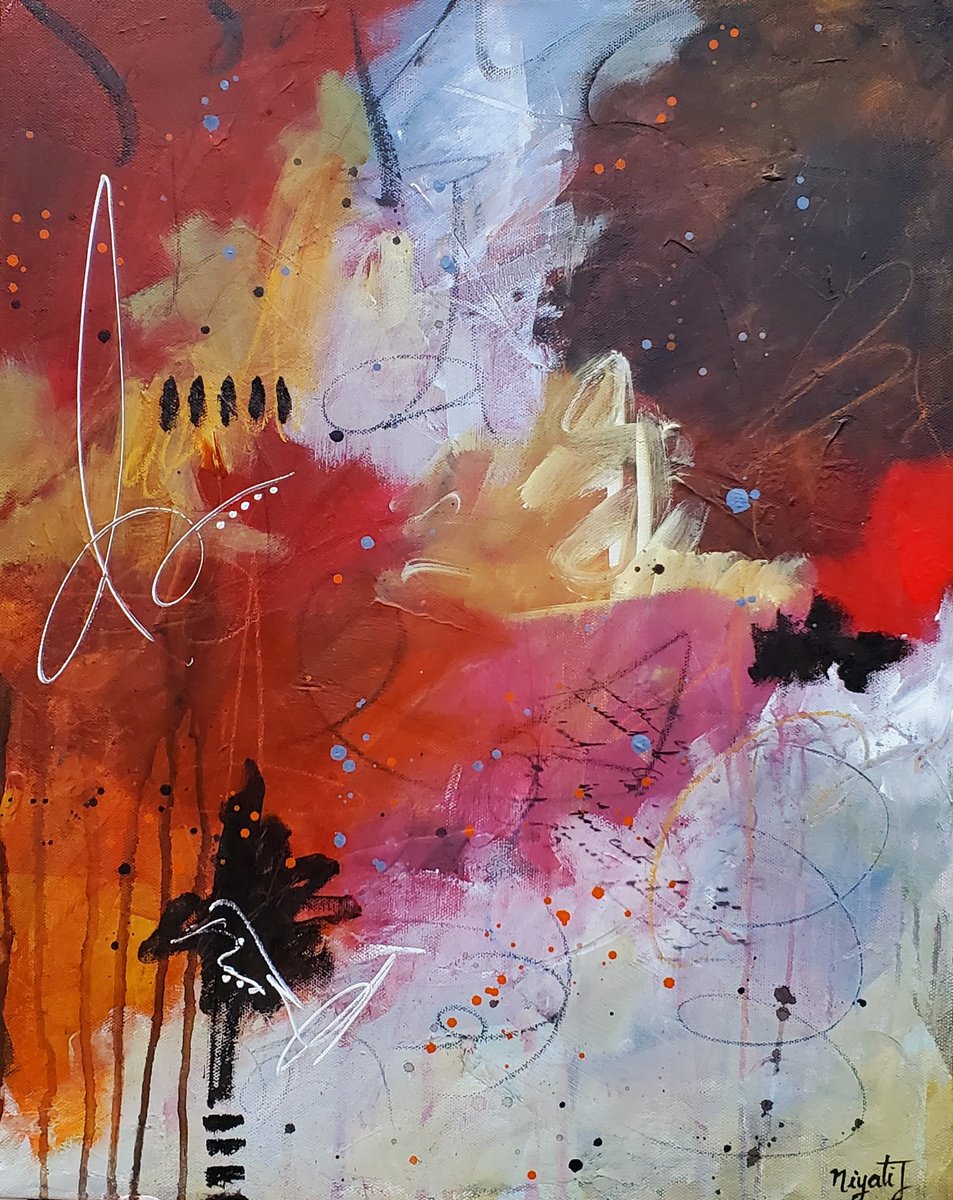 Abstract Acrylic Painting By Niyati Jiwani, 16 X 20", Contemplation, Original Artwork