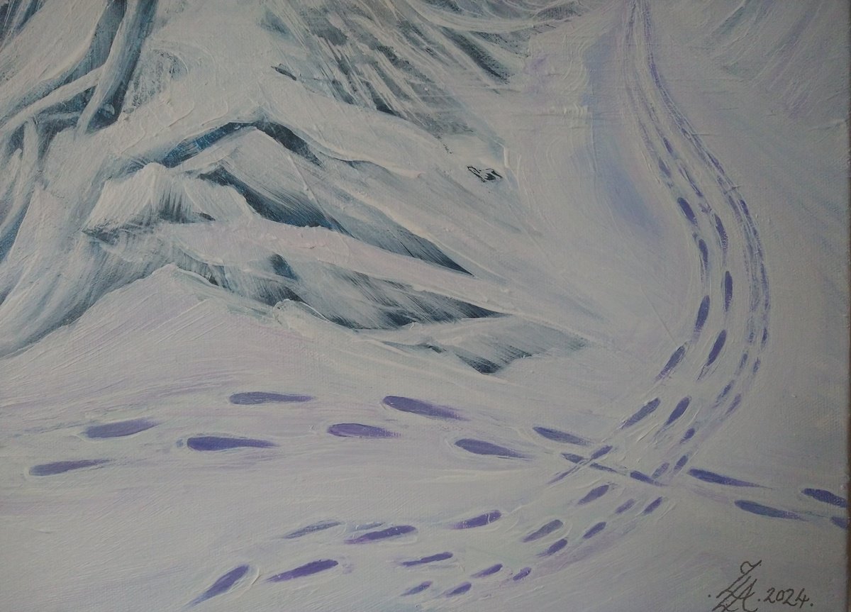 Surrealistic Landscape Acrylic Painting By Zoe Adams, 24 X 24", Beneath The Same Stars By Zoe Adams., Original Artwork