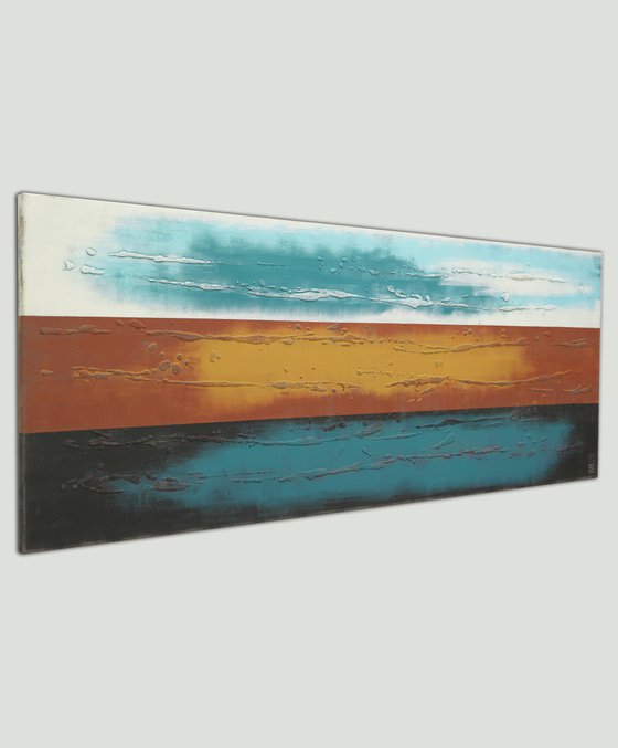 Abstract Painting - Three Lined Landscape - Horizontal painting by Ronald Hunter - 27J