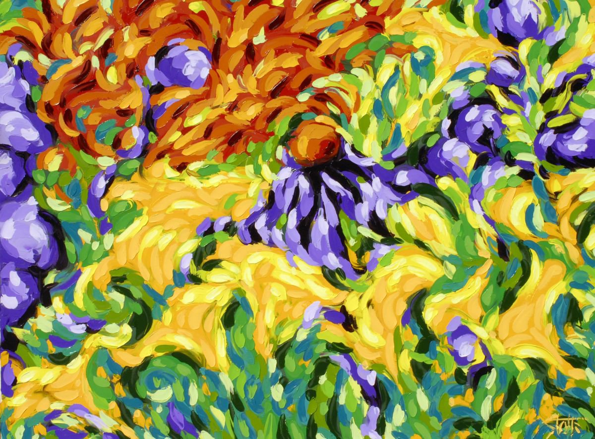 Organic Botanical Oil Painting By Bill Stone, 80 X 60, Garden 10, Original Artwork