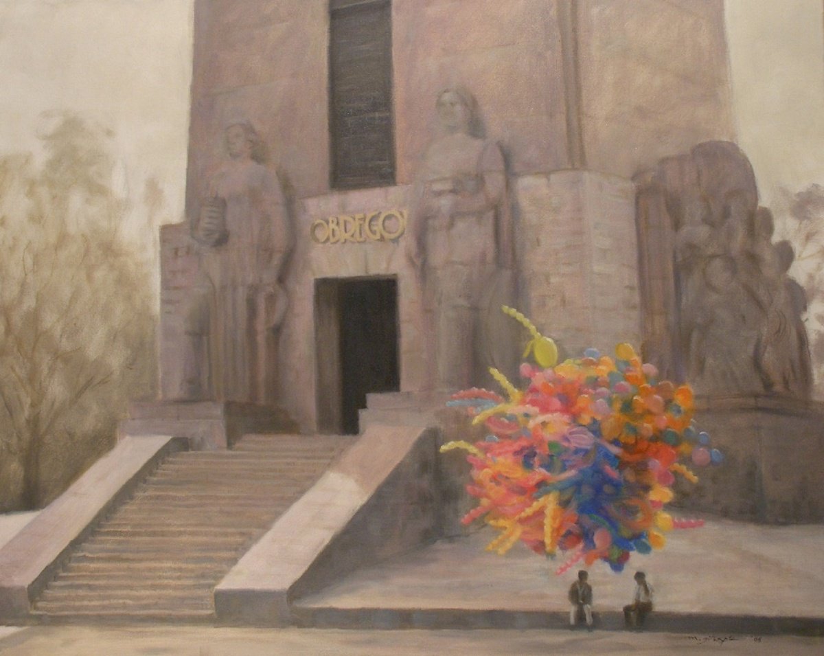 Painting , Mexico City Monument By Michael Gillespie, 30 X 24, Artwork For Sale On Artfinder