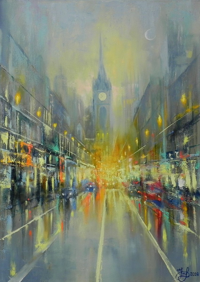 *City Lights* By Yurii Novikov, 20 X 28, Artwork For Sale On Artfinder