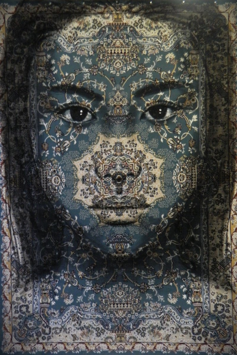 Portrait on a traditional carpet(XXXL) Acrylic painting by Jacqueline ...