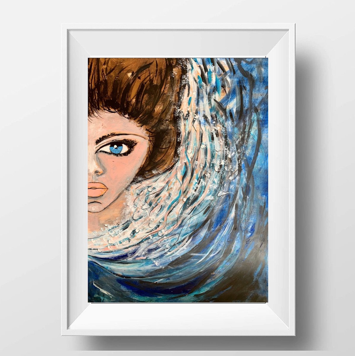 Floating on Water Acrylic Painting Realistic Water Artwork On Paper Home Decor Gift Ideas by Kumi Muttu