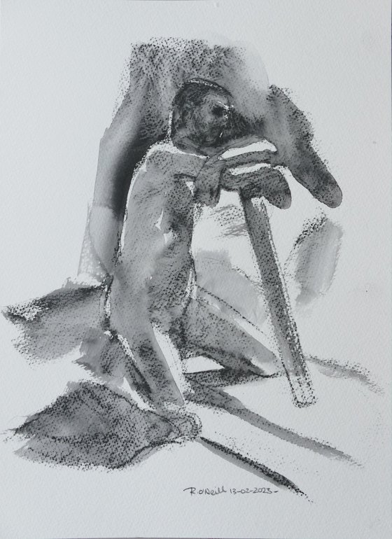 Male nude kneeling