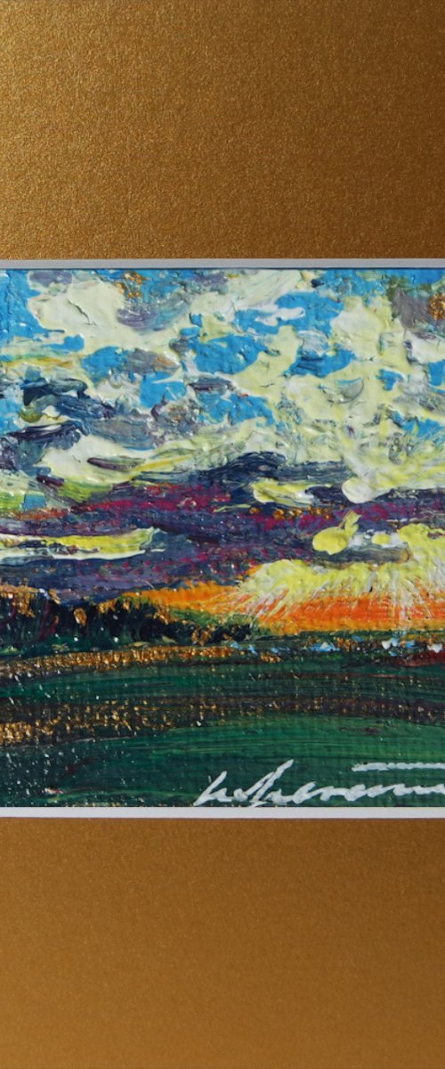 'THE TILLED FIELDS' - Miniatur Painting und Mat by Ion Sheremet