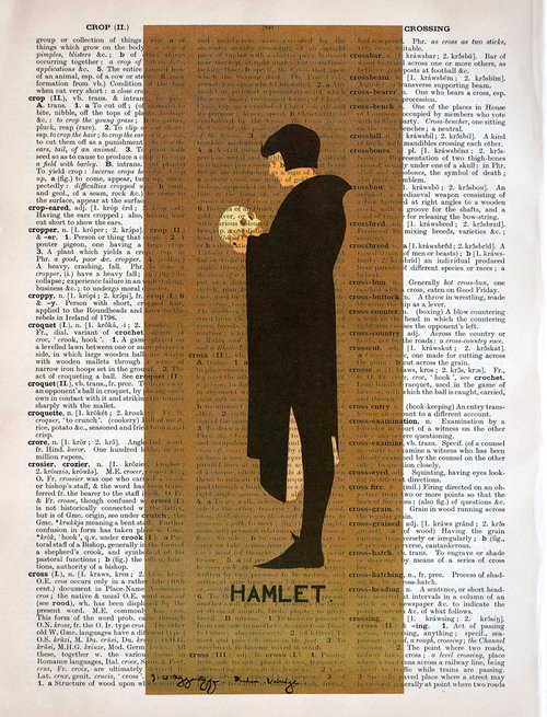Hamlet - Collage Art Print on Large Real English Dictionary Vintage Book Page by Jakub DK - JAKUB D KRZEWNIAK