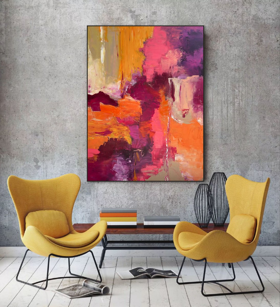 Organic Abstract Acrylic Painting By Alexandra Dobreikin, 41 X 53, Joy, Original Artwork