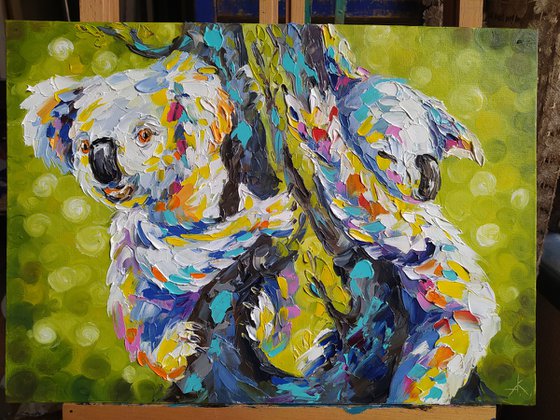 Serenity - oil painting, Australia, koala, koala oil painting, animals, koala art