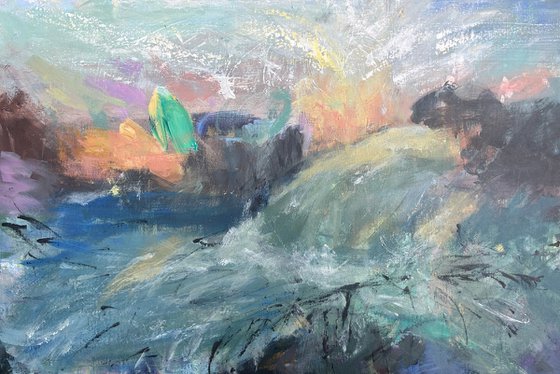 Twilight over weir