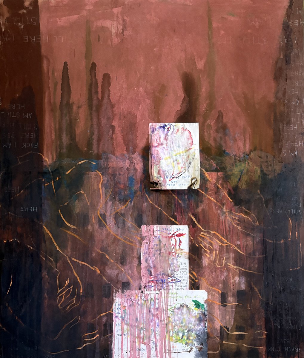 Abstract Painting By Gela Mikava, 54 X 63, I Am Still Here, Original Artwork