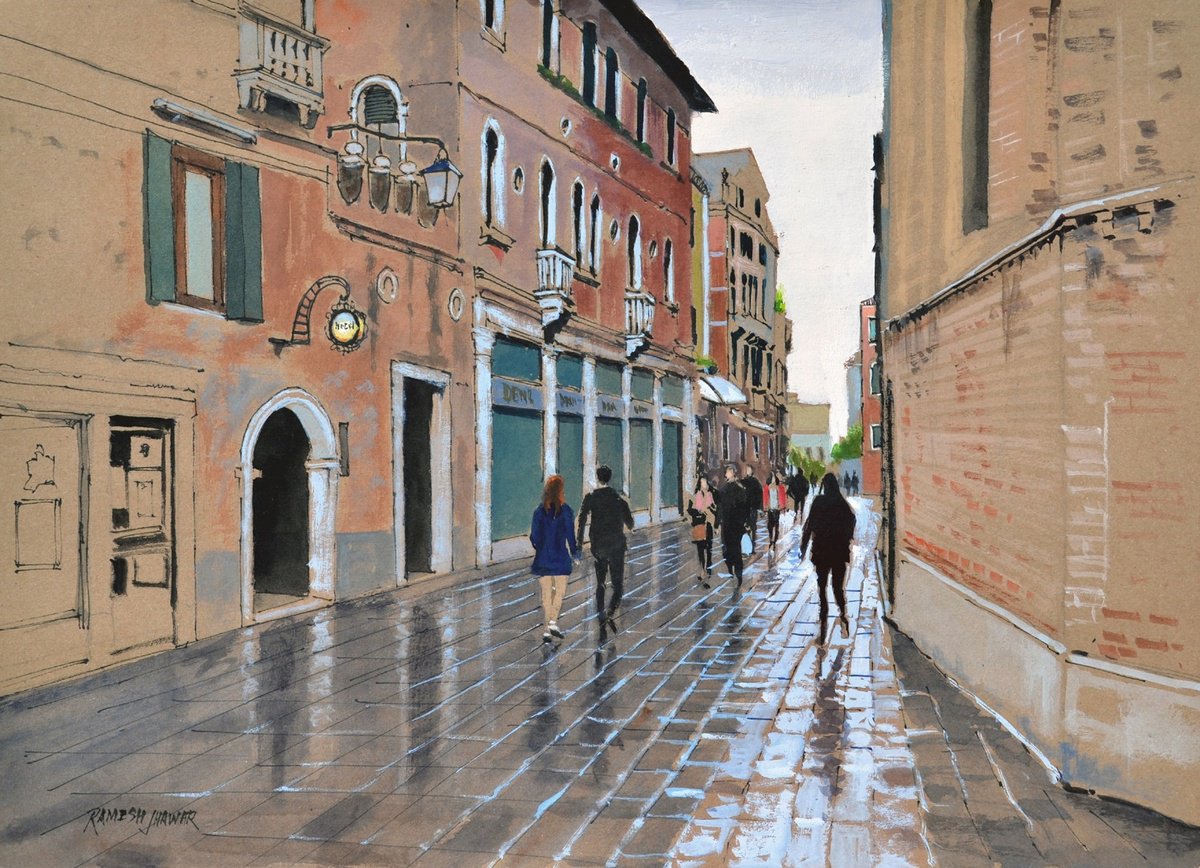 Afternoon Shower, Venice by Ramesh Jhawar