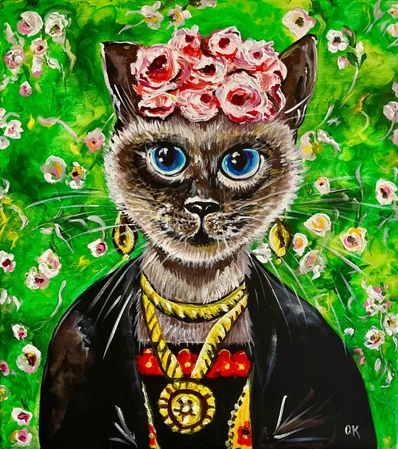 Frida Kahlo Siamese cat