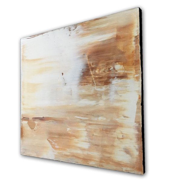 "Mirage" - FREE USA SHIPPING - Original PMS Abstract Acrylic Painting On Wood Panel - 13.75" x 13.25"