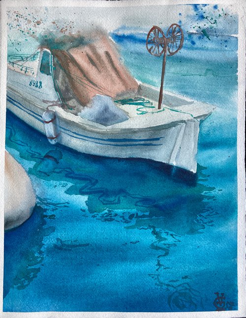 Little Fishing Boat by Valeria Golovenkina