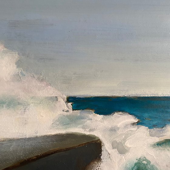 Lyme Cobb Breaking Wave