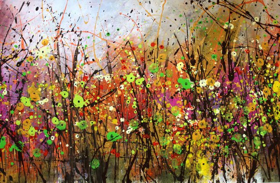 Mystical Gardens - Extra large original abstract painting