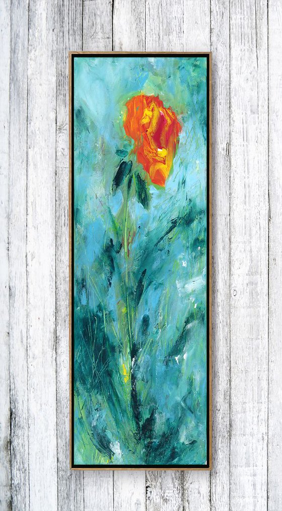 Flower 2 - Abstract Floral art painting by Kathy Morton Stanion