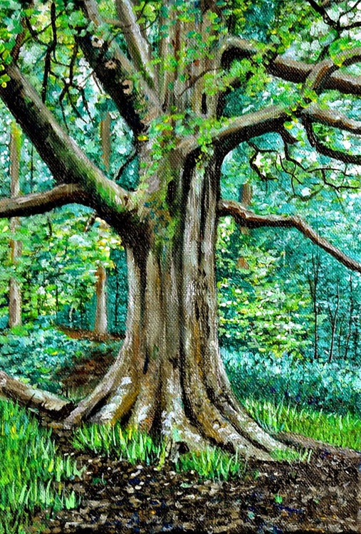 Old Tree 2017 Acrylic Painting By Linzi Fay Artfinder