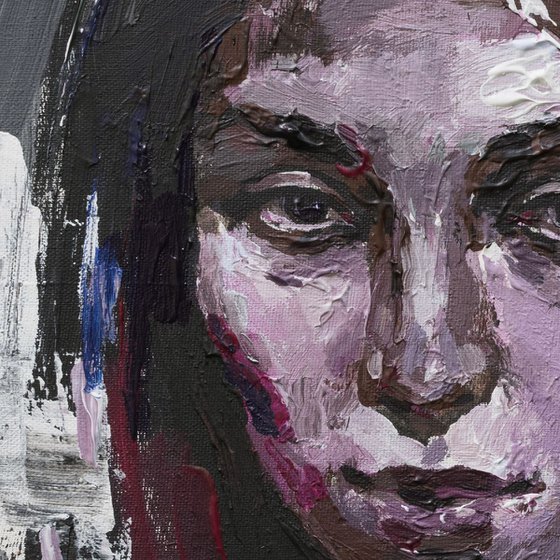 Abstract girl portrait Original acrylic painting