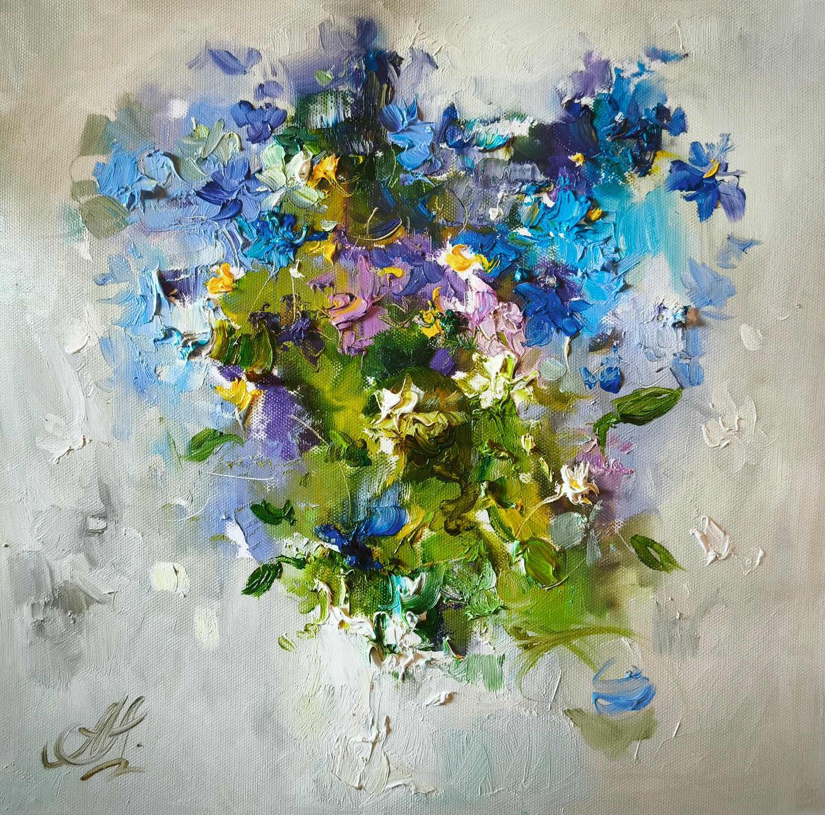 Valentines Floral oil painting by Annet Loginova