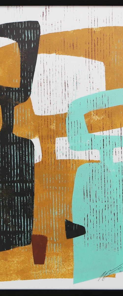Abstract Family Portrait - Incl Frame - Art on paper - A3 - 31x43CM - Ronald Hunter 20S by Ronald Hunter
