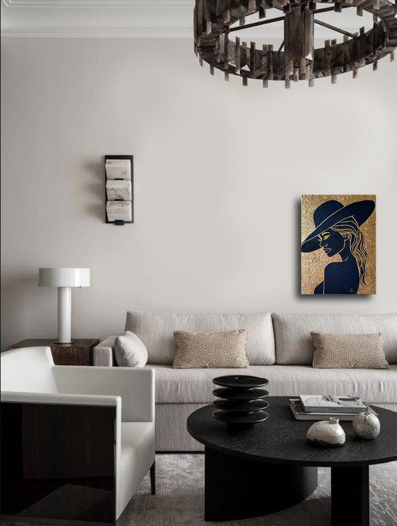Woman in Shadow and Gold