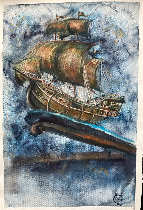 Rusty ship by Valeria Golovenkina