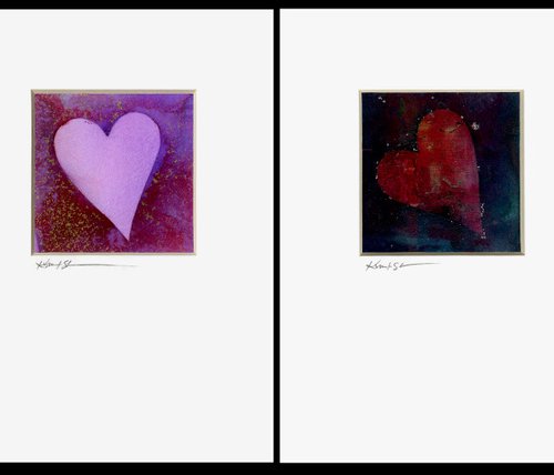 Heart Collection 3 - 4 Matted paintings by Kathy Morton Stanion by Kathy Morton Stanion