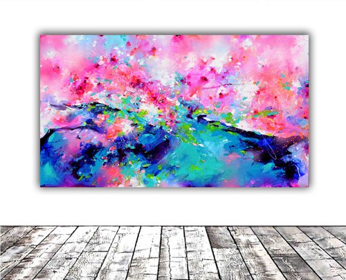 Fresh Moods 91 - Large Abstract Colourful Painting by Soos Roxana Gabriela