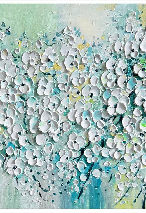 Cherry Blossoms Blue Sky by Lana Guise