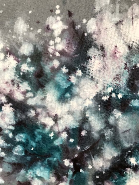 Thousands of cherry blossoms 4. One of a kind, original painting, handmade work, gift, watercolour art.