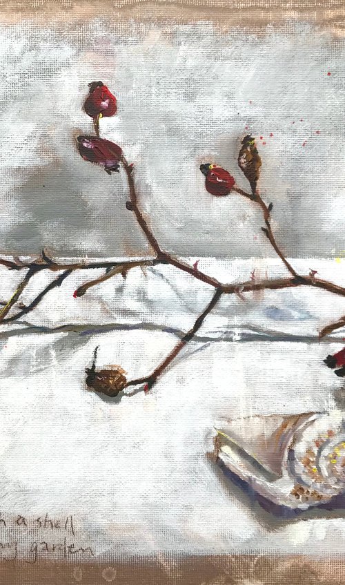 ‘Wild Rose hips with a shell’ by Luci Power