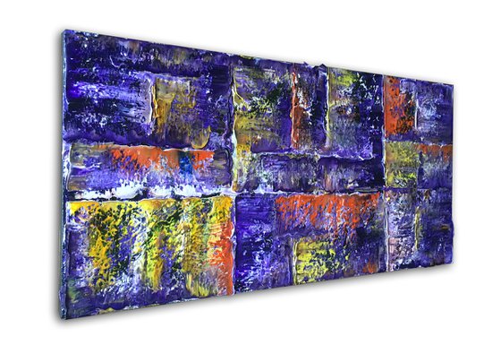 "Rock Me In Purple" - Original Large PMS Oil Painting On Canvas - 36 x 18 inches