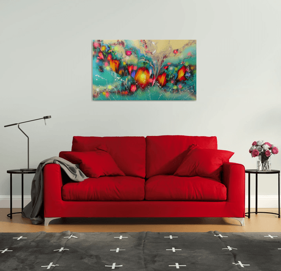 "Floral Sunset" LARGE Painting