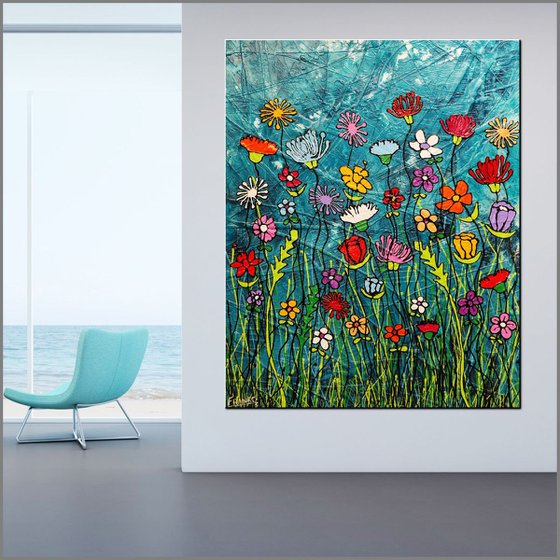 Loaded Bunch 120cm x 150cm Huge Landscape Urban Pop Art