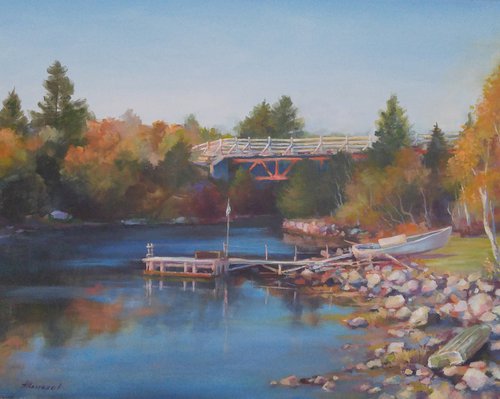 Autumn on the river creek (22x28'') by Alexander Koltakov