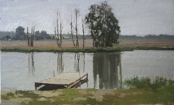 The other bank (study for the “Calm dock”)