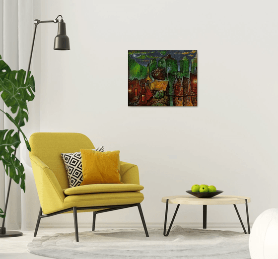Night in a fairy tale 65x80cm ,Acrylic/canvas