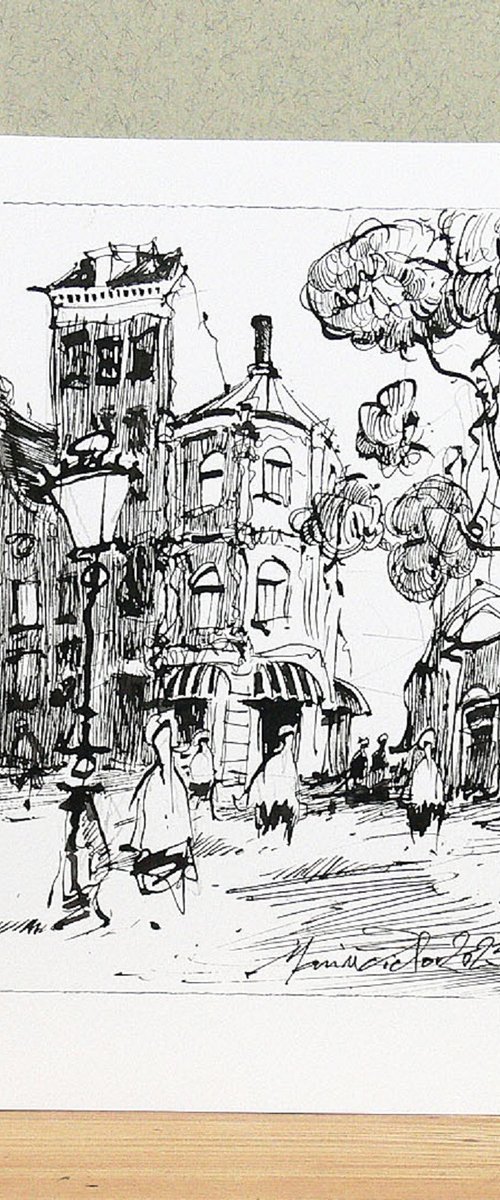 Amsterdam ink drawing. by Marin Victor