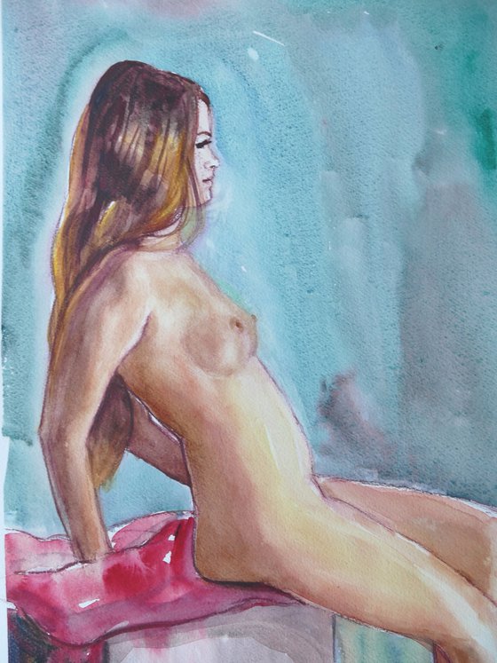 Seated female nude