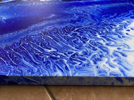 "Discovery" - Original Abstract PMS Fluid Acrylic Painting - 30 x 40 inches